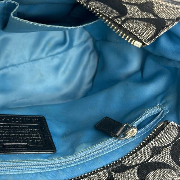 Vintage Coach Chelsea Heritage Tote - GREY Black Blue - Picture 7 of 10